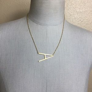 New gold chain “A” pendant necklace